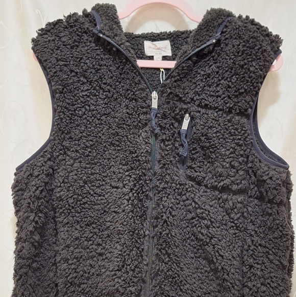 Weatherproof Jackets & Blazers - Weatherproof Hooded Black Sherpa Vest